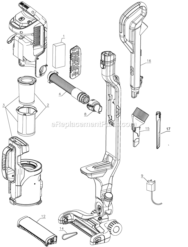 Black and Decker HCUA525J (Type 1) 20v 2in1 Can Stk Vac Power Tool Page A Diagram